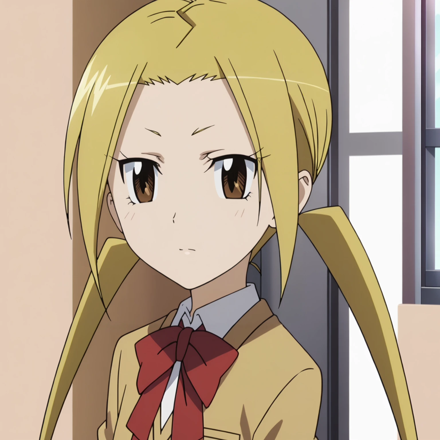 <lora:SuzuHagimuraXLpony001>,
solo,
SuzuHagimura,1girl,blonde hair,twintails,brown eyes,
school_uniform,
