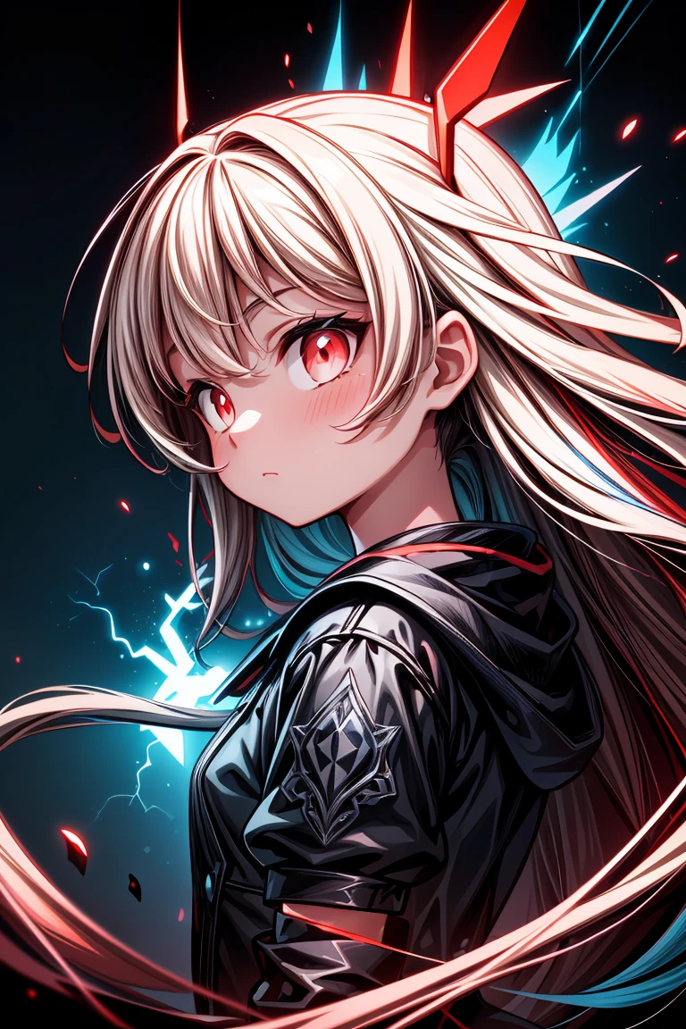 (multicolored_eyes,multicolored_backgroud:1.3),masterpiece,professional_artwork,(cover,album_art,extremely_high_quality_artwork:1.3),best_quality,(blue and red theme:1.3),1girl,solo,long_hair,from_side,badass,closed_mouth,((Breathtaking)), ((Masterpiece)), ((Intricate)), ((Astounding)), ((Enchanting)), ((Detailed)), anime, Game-like Mechanics, Fantasy, Overpowered Protagonist, color splash, Color accent, Selective color, Color highlight, neon light, Neon illumination, Glowing light, Electrifying light, 80mm, Portrait lens, Medium telephoto, Flattering focal length