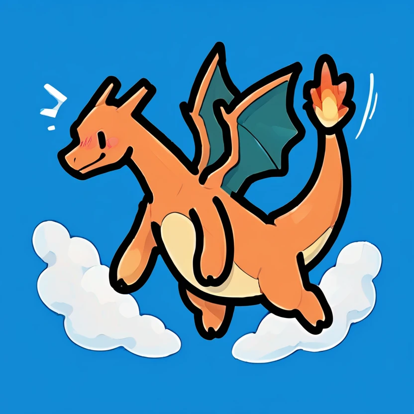 masterpiece,best quality,highly detailed,score_9,score_8_up,score_7_up,score_6_up,source anime,
BREAK
<lora:SimpleOutlinePony1.0:1>,outline,blush,(solid oval eyes:1.2),cloud,blue sky,
charizard,pokemon,flying,motion lines,motion blur,