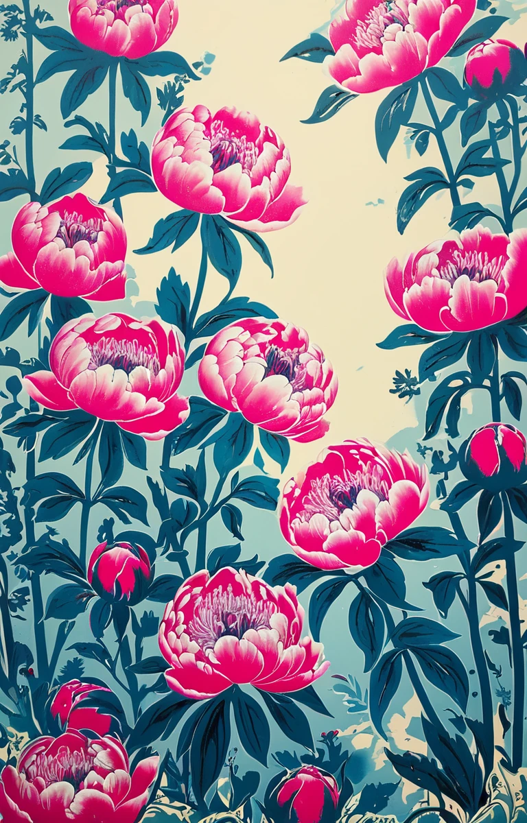 masterpiece,best quality,<lora:tbh151-sdxl:0.8>,illustration,style of Rob Ryan, decaying peonies
