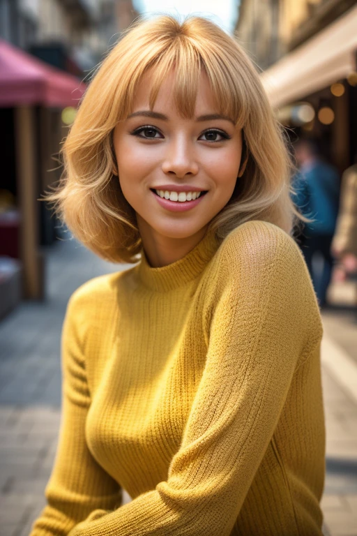 MirD4rTTXV1D,
a beautiful woman posing for masterpiece photo in casual streetwear, (1960s streetwear), (big smile), (street market setting:1.3),
(professional photo shooting), (high buget photo), (extremely detailed skin), (flawless skin), (model pose), (highly detailed facial features),
(perfect color grading), (High-quality textures and materials), (perfect setup and environments:1.9), (accurate light and shadow effects), (perfect visual quality),
(natural light), (high quality photography), (intricate details), (8k), (HDR), (sharp focus), (medium view:1.2)