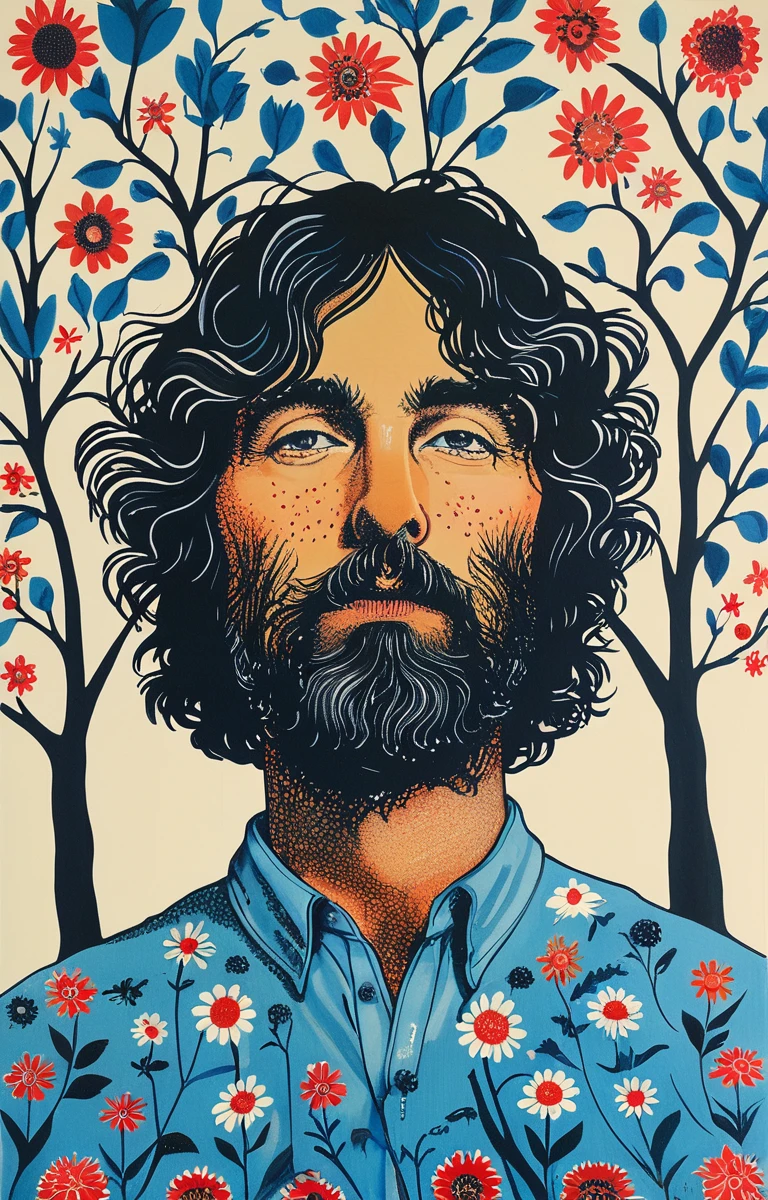 masterpiece,best quality,<lora:tbh151-sdxl:0.8>,illustration,style of Rob Ryan, portrait of man