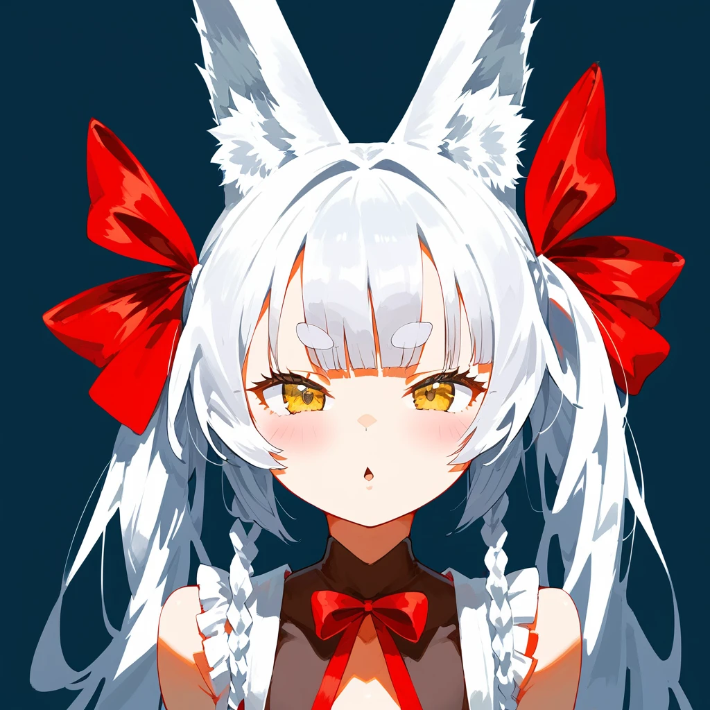 score_9, score_8_up, score_7_up, score_6_up, score_5_up, score_4_up, source_anime, 
simple background,
1girl, solo, asanagi \(azur lane\), yellow eyes, white hair, short eyebrows, twintails, pov, incoming kiss, red ribbon, fox ears, 
 <lora:asanagi_pony_v1:1>