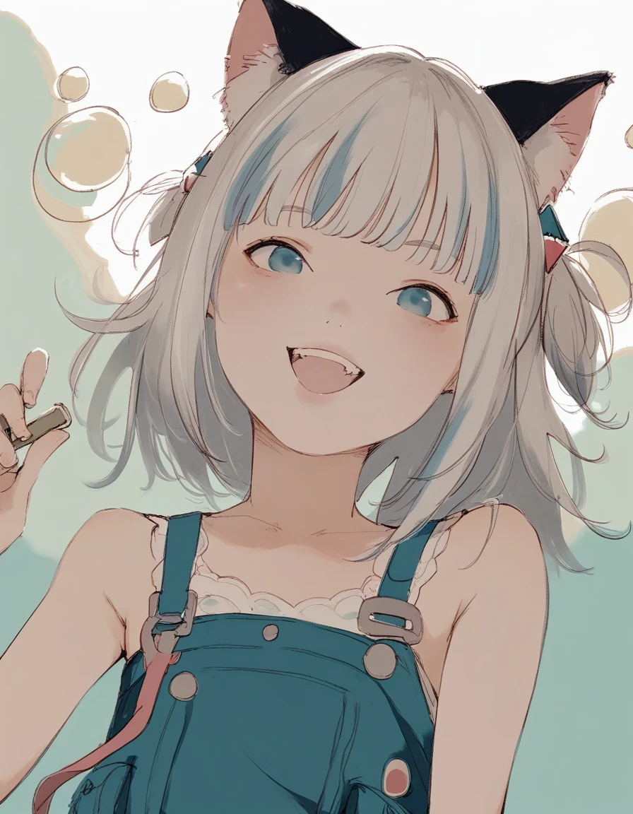 score_9, score_8_up, score_7_up, pitvinm, a girl holding a frappuccino, smile, open mouth, summer, cat ears, dutch angle, bubbles
<lora:otohime_style_pony6_v1:1>sketch