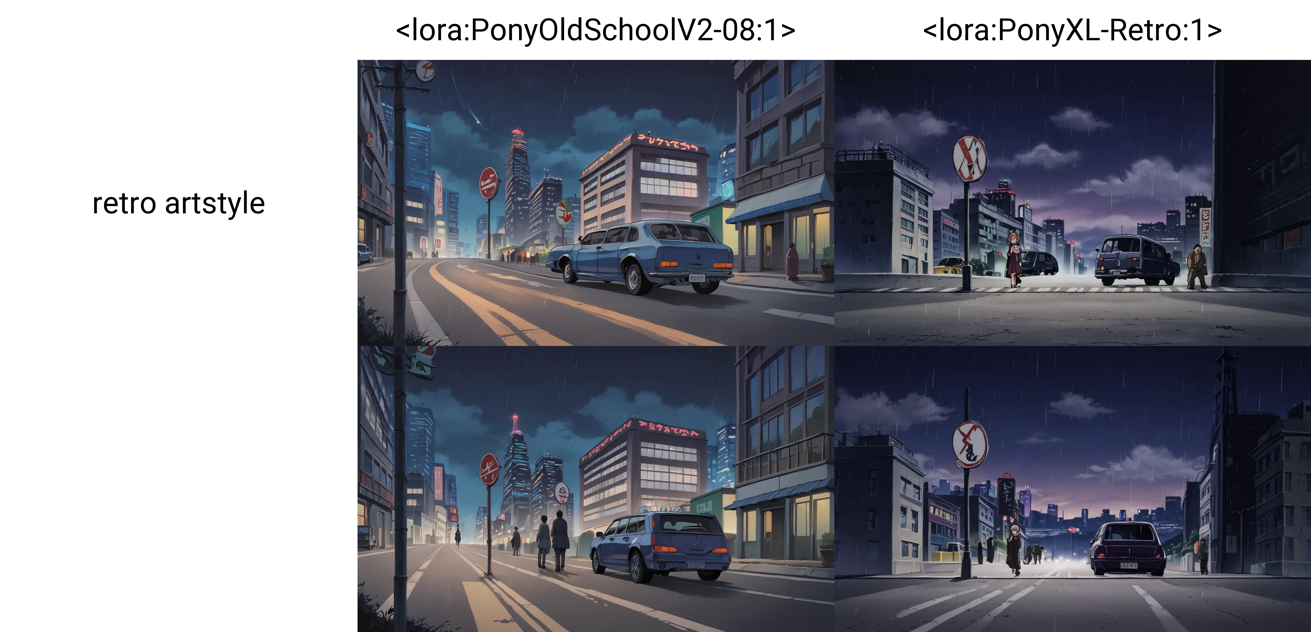 score_9, score_8_up, score_7_up, score_6_up, source_anime, BREAK,cityscape, metropolis, tokyo tower, bus stop, rain, road, road sign, car, building, night, night sky, cloudy sky, retro artstyle, <lora:PonyOldSchoolV2-08:1>