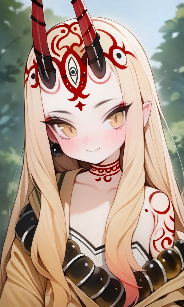 solo, 1girl, ibaraki douji \(fate\),
standing, looking at viewer, light smile, portrait,
outdoors,
masterpiece, best quality, very aesthetic, absurdres, wlsdnjs950,
<lora:Rabbit_(wlsdnjs950)_XL:1>