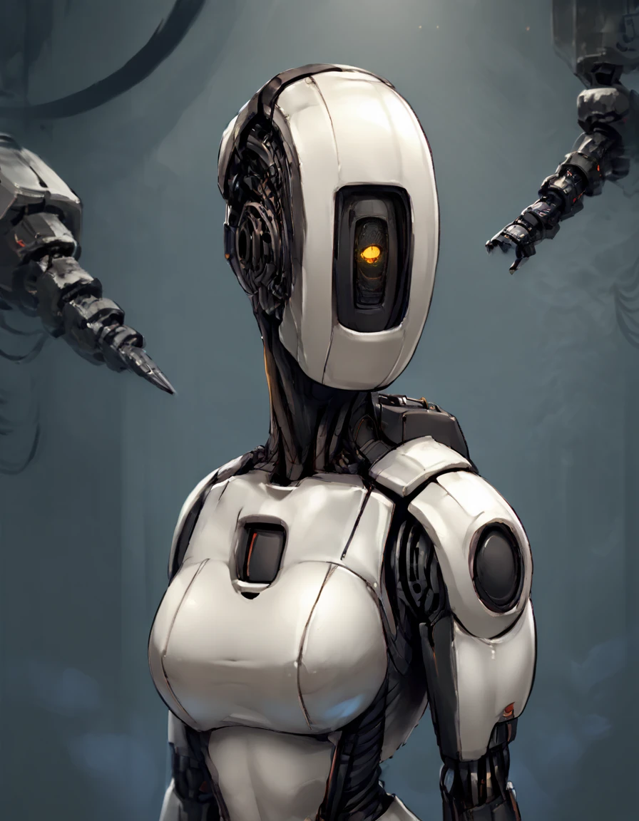 score_9, score_8_up, score_7_up, score_6_up, score_5_up, score_4_up, source_anime, , Glados, mechanical parts, humandoid robot, portrait