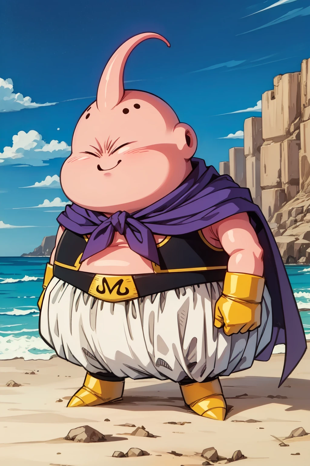 majin buu, fat buu, solo, chibi, <lora:SWRLSFatBuu:0.75>