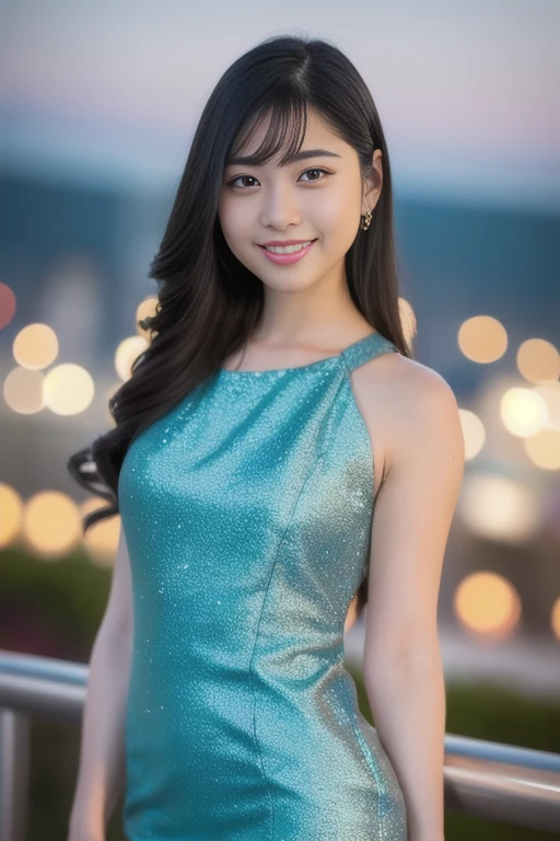 1girl,(RAW photo, best quality), (realistic, photo-realistic:1.4), masterpiece, an extremely delicate and beautiful, extremely detailed, 2k wallpaper, Amazing, finely detail, extremely detailed CG unity 8k wallpaper, ultra-detailed, highres, soft light, beautiful detailed girl, extremely detailed eyes and face, beautiful detailed nose, beautiful detailed eyes,cinematic lighting,perfect anatomy,
(mini dress:1.3), bokeh, (close up:1.2),
(at a night downtown:1.4),looking at viewer, young japanaese idol,(hands behind back:1.2),
(smile:1.4),  <lora:natsumekokona_lora-v2_01:0.9>