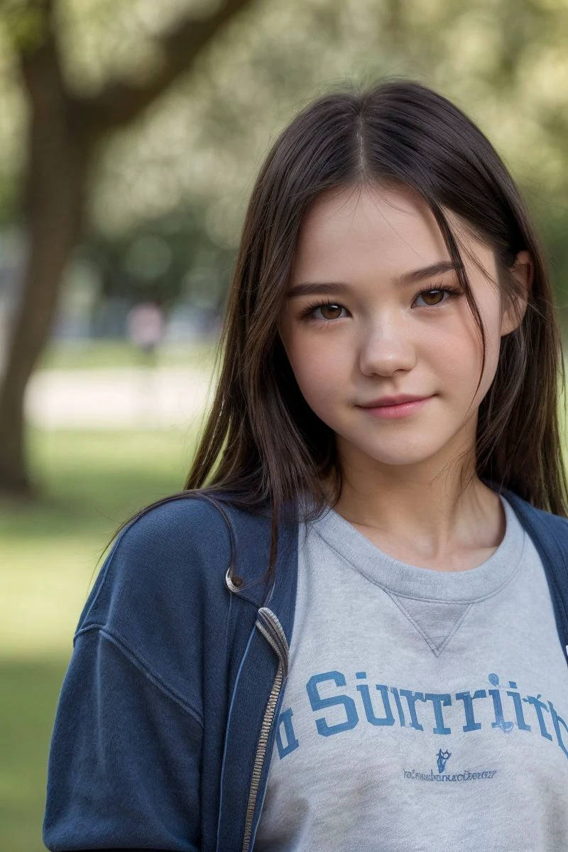 headshot of S419_MattyMilaPerez,a beautiful woman,in a (park:1.1),wearing a (sweatshirt:1.1),(4k, RAW photo, best quality, 50mm, depth of field, ultra high res:1.1),(intricate, photorealistic, cinematic-shot, masterpiece, ultra-detailed:1.1),