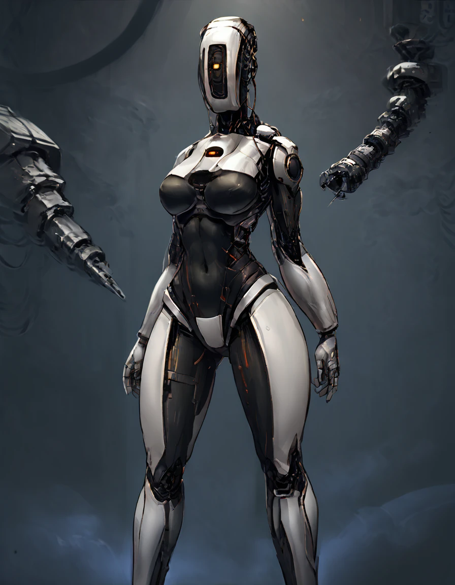 score_9, score_8_up, score_7_up, score_6_up, score_5_up, score_4_up, source_anime, , Glados, standing, mechanical parts, humandoid robot