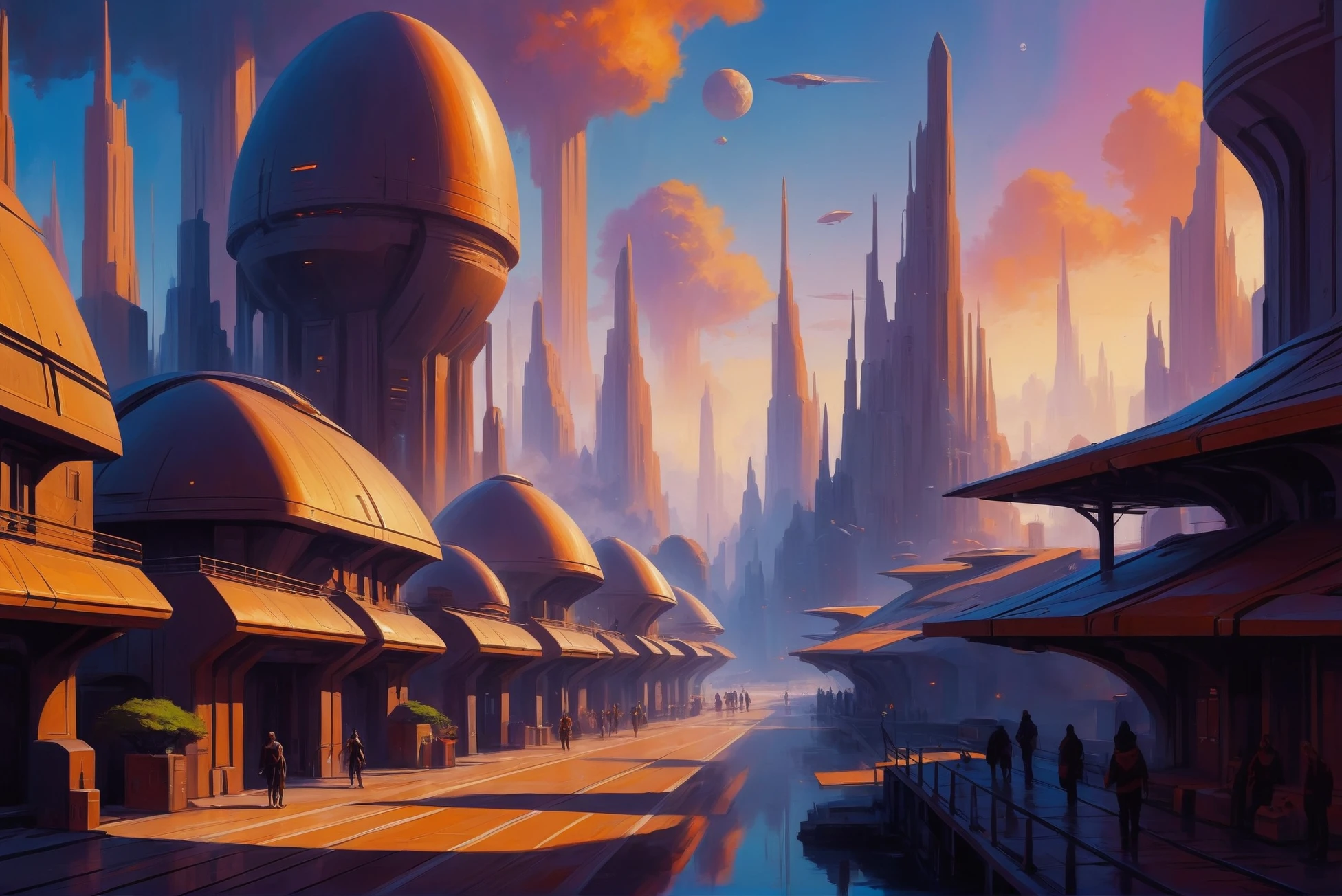 digital painting, scifi city, beautiful fantasy town at the beginning of the universe<lora:EnvyStarlightScifiAesthetic13:1>