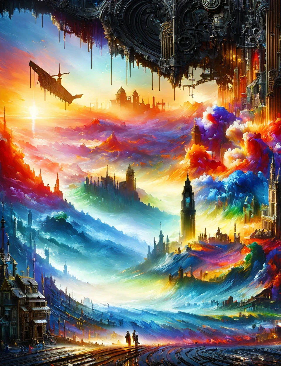masterpiece illustration, detailed,DonMP41n717Bl4ck impressionism, solarwave, structural, metropolis light transport, anvil engine, steampunk, collodion process, photorealistic, precise, 4k, imaginative, chiasmus <lora:DonMP41n717Bl4ck:1>