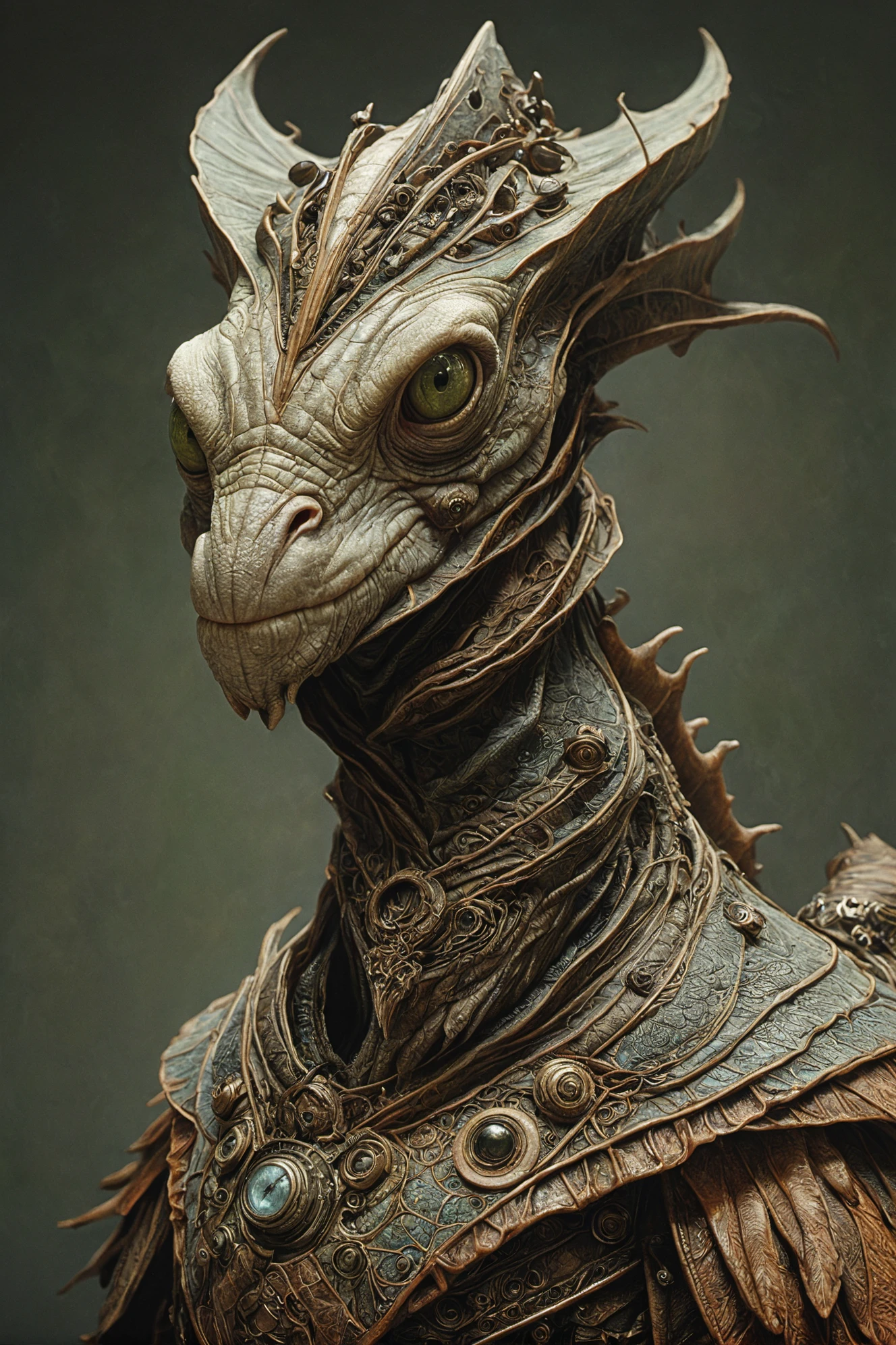 photography in the style of detailed hyperrealism ,creature ,fantasy,James Christensen,bold lines,hyper detailed