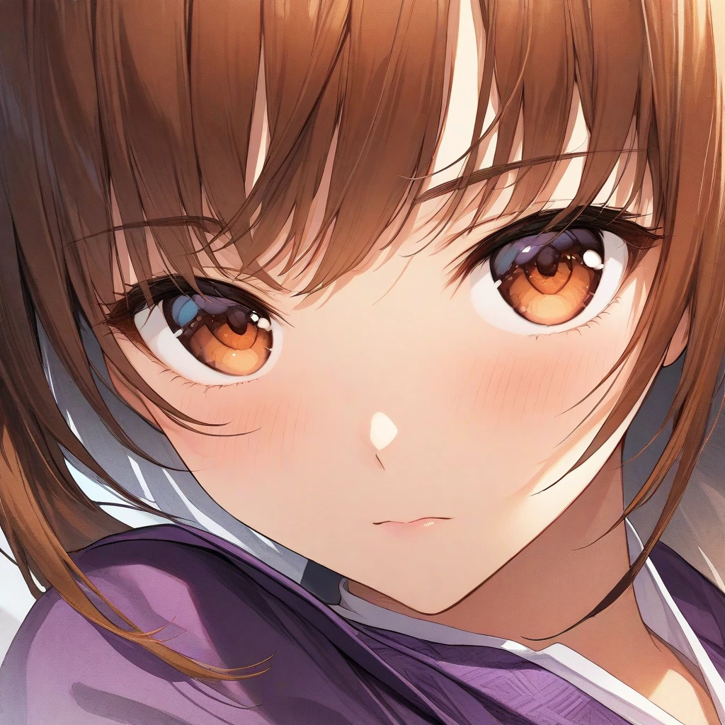 (masterpiece),(best quality),(ultra-detailed),(best illustration),(best shadow),(absurdres),(detailed background),(very aesthetic), 1girl, solo, kasumi(qg), brown eyes, brown hair, long hair, portrait, very close-up, <lora:XL-KasumiDOAQG:1>