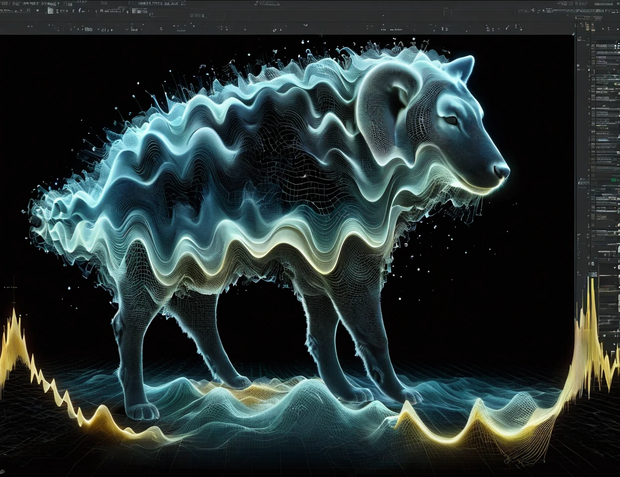 masterpiece, DonMW4v3F0rm5 Film Editing,grand unified theory (gut),mammalogy
,waveforms <lora:DonMW4v3F0rm5:1>