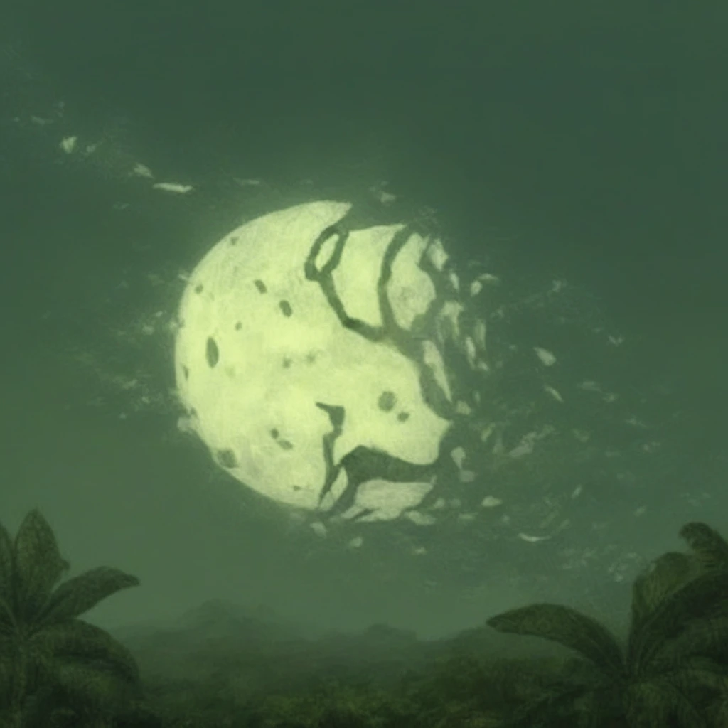 shattered_moon, the shattered moon is high above the jungle canopy
