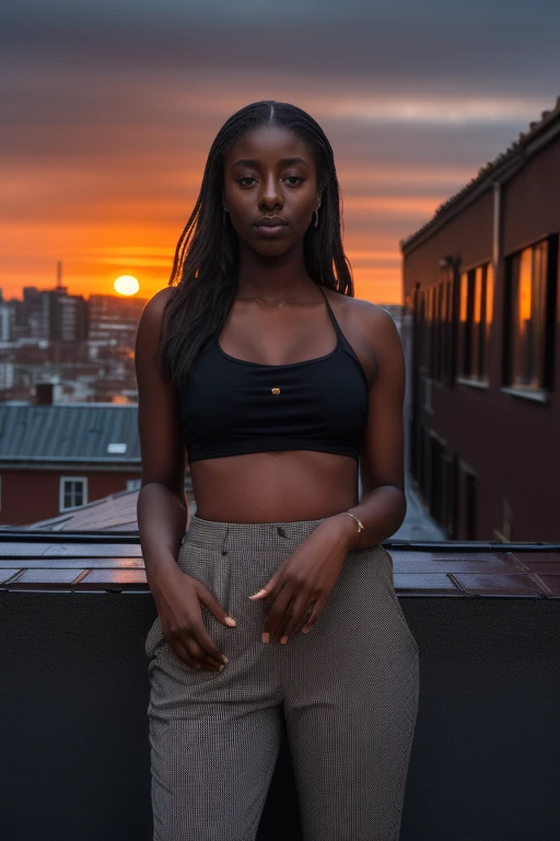 DEN_sophiaawest_OF,
((cityscape:1.2) scene posing on the (rooftops:1.2) at (sunset:1.2) wearing clothes, wearing trousers and a top, (plain top:1.2), (top:1.2), (trousers:1.2), (cityscape:1.2), (night time sunset sky:1.3), (dark:1.1), (evening:1.2), vibrant sky colours:1.2),
bokeh, f1.4, 40mm, photorealistic, raw, 8k, textured skin, skin pores, intricate details <lora:epi_noiseoffset2:1>, epiCRealism <lora:ClothingAdjuster3:-1>
