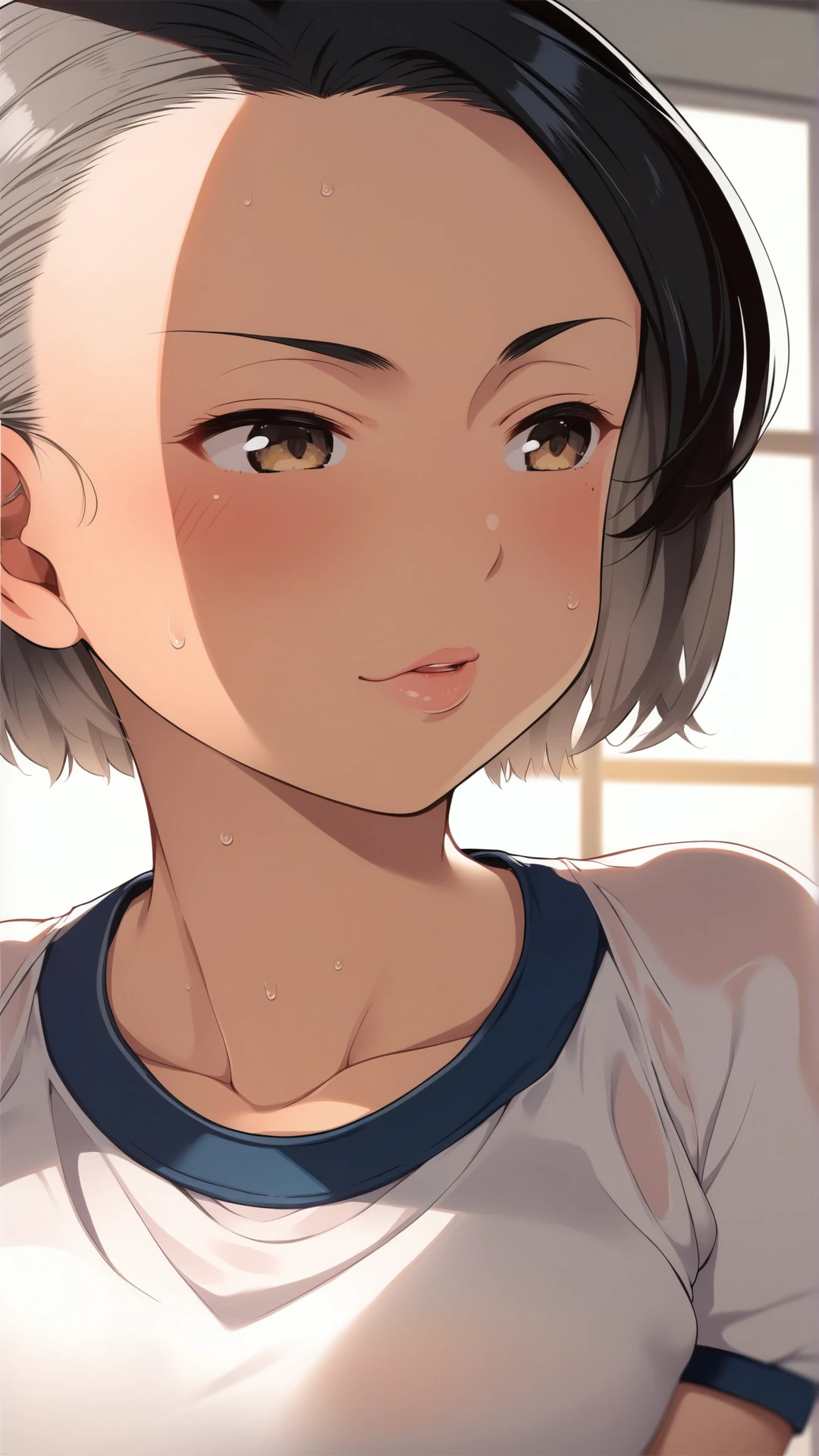 score_9, score_8_up, score_7_up, BREAK source_anime, best quality, masterpiece, uncensored,ultra detailed,
1girl, oiled_skin,
<lora:nanjo_aska_xl2:1> nanjo_aska,
gym uniform, gym shirt, highleg buruma,
upper body,
