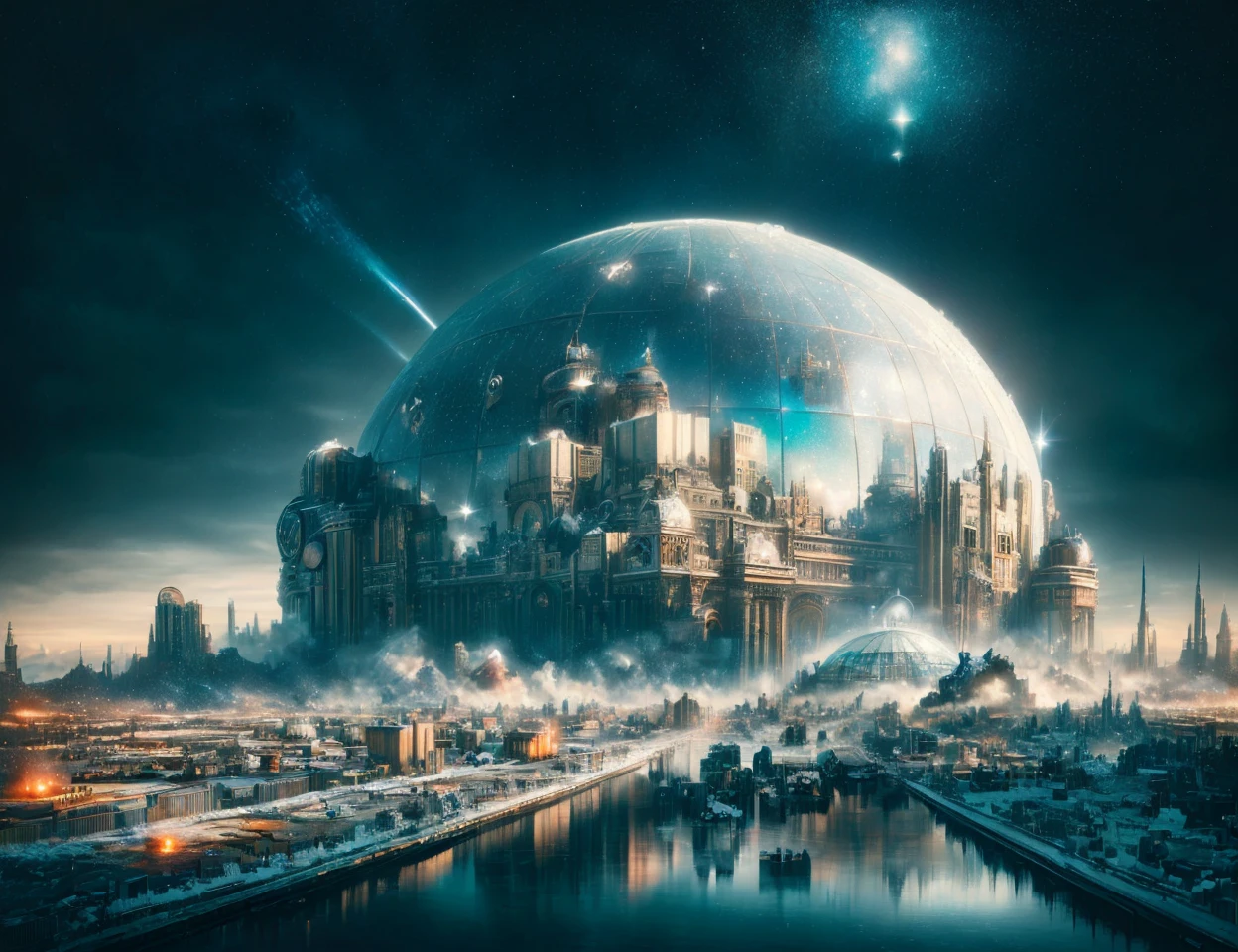 masterpiece, DonMW4573L4nd stuckism, sparkling, dispersion, frostbite engine, surreal, pinhole photography, art deco, motion graphics, skybox / skydome, defocused background, ultra-high resolution, daring, chiasmus , <lora:DonMW4573L4nd:1>
