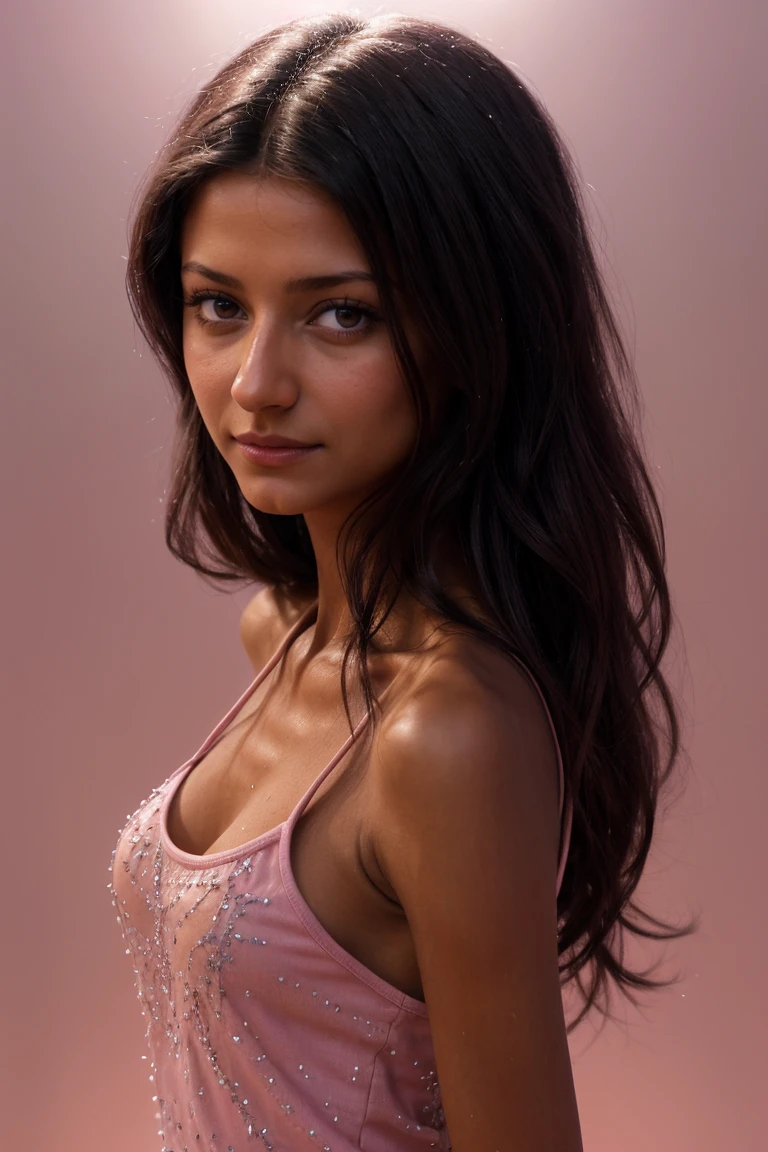 (Facial Close Up Short, Portrait:1.3) Tower13_Antonija (skinny, slim, slender, narrow waist:1.3) ((Photo Focus, DOF, Aperture, insanely detailed and intricate, character, hypermaximalist, hyper realistic, super detailed, (lens flare))) (Jeans and tank top:1.3) (Pink and Purple Studio Backdrop:1.3) (smile:1.3) <lora:exposure_control_v10:-0.2> <lora:more_details:0.3>