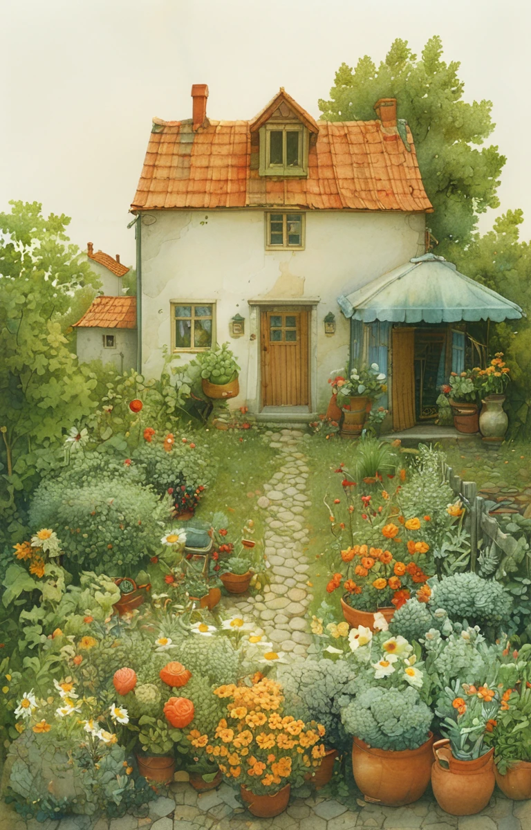 masterpiece,best quality,<lora:tbh159-sdxl:1>,illustration,style of Kestutis Kasparavicius, garden