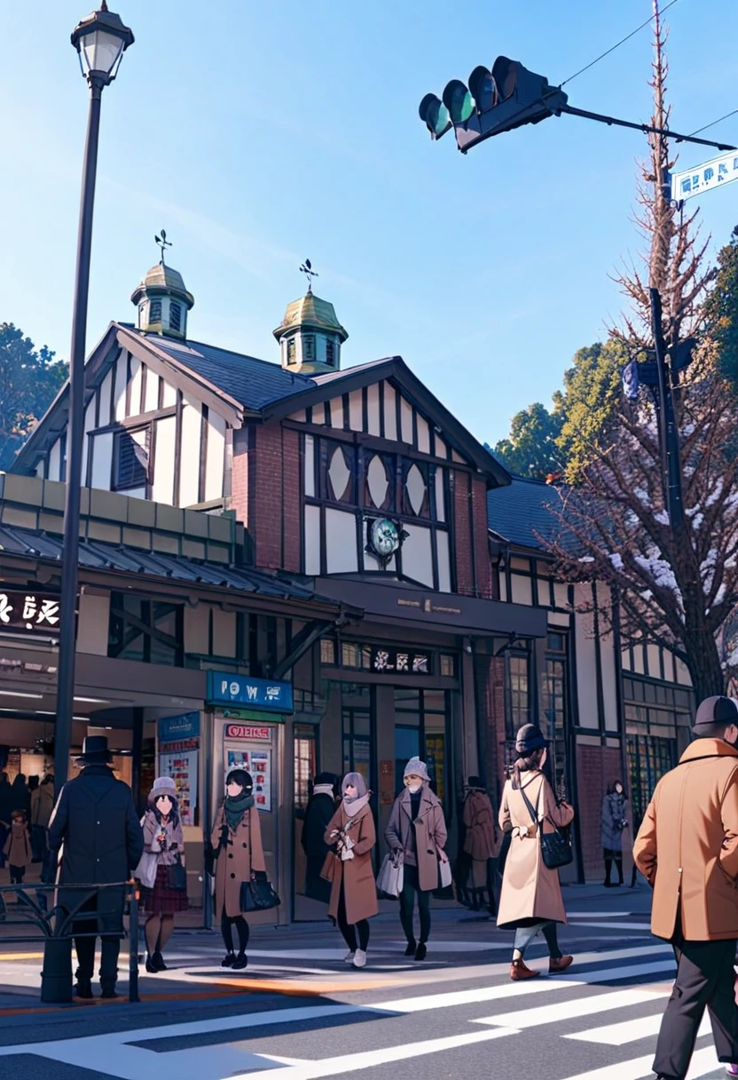 masterpiece, best quality, very aesthetic, absurdres,
harajukueki, storefront, real world location, outdoors, tree, multiple girls, street, road, bag, day, scenery, walking, 6+girls, multiple boys, 6+boys, sky, lamppost, building, scarf, crosswalk, coat, pavement, blue sky, vanishing point, winter, hat, handbag
 <lora:harajuku_eki_SDXL_V1:1>