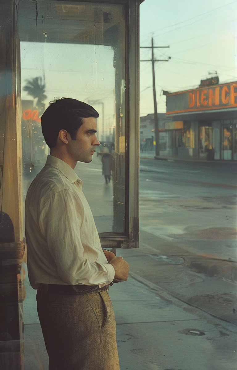 masterpiece,best quality,<lora:tbh156-sdxl:1>,illustration,style of Philip Lorca diCorcia, portrait of man