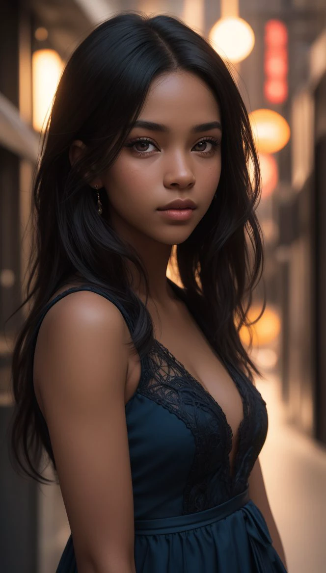 | 8k, High_Res, Intricate_Detail, Sharp_Focus, Tack_Focus, FujiFilm_XT3, Award_Winning, Professional_Photograph, Cinematic, Absolute_Reality, Real_Life, Life_Like, True_to_Life, |
| A Gorgeous Young African-American girl, Long_Black_Voluptuous_Hair, Brown_eyes, (Dark_Black_Skin:1.2), |
| Elegant_Flowing_Baby_Blue_Dress, |
| Night_Life, City_Street,  |
| Ambient_City_Lighting, Rim_Lighting, _Ray_Tracing, Bold_Shadows, Crepuscular_Lighting, Natural_Lighting, |
| (Enhance_Detail:1.2), (Enhance_Lighting:1.2), (Enhance_Lighting_Effects:1.2), (Crisp_Clear_Bold_Lines:1.2), (Highly_Intricate_Detail:1.2), (Enhance_Shadows:1.2), (Define_Layers:1.2), (Depth:1.2), (Sharpen:1.2), (Enhance_Color:1.2), |
| <lora:locon_perfecteyes_v1_from_v1_64_32:0.2> perfecteyes eyes, <lora:add_detail:0.5>, | <lora:anylust_epoch_1:1>