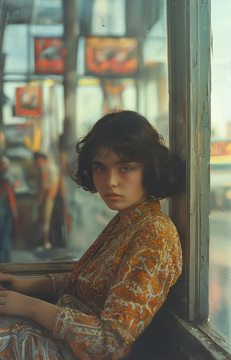masterpiece,best quality,<lora:tbh156-sdxl:1>,illustration,style of Philip Lorca diCorcia, tile patten