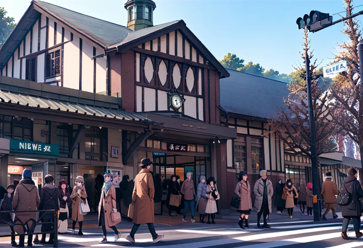 masterpiece, best quality, very aesthetic, absurdres,
harajukueki, storefront, real world location, outdoors, tree, multiple girls, street, road, bag, day, scenery, walking, 6+girls, multiple boys, 6+boys, sky, lamppost, building, scarf, crosswalk, coat, pavement, blue sky, vanishing point, winter, hat, handbag
 <lora:harajuku_eki_SDXL_V1:1>