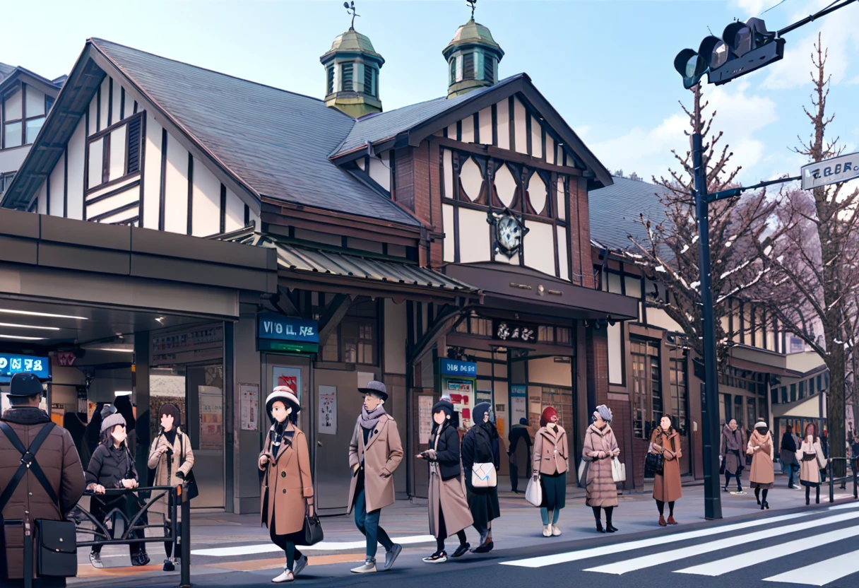 masterpiece, best quality, very aesthetic, absurdres,
harajukueki, storefront, real world location, outdoors, tree, multiple girls, street, road, bag, day, scenery, walking, 6+girls, multiple boys, 6+boys, sky, lamppost, building, scarf, crosswalk, coat, pavement, blue sky, vanishing point, winter, hat, handbag
 <lora:harajuku_eki_SDXL_V1:1>