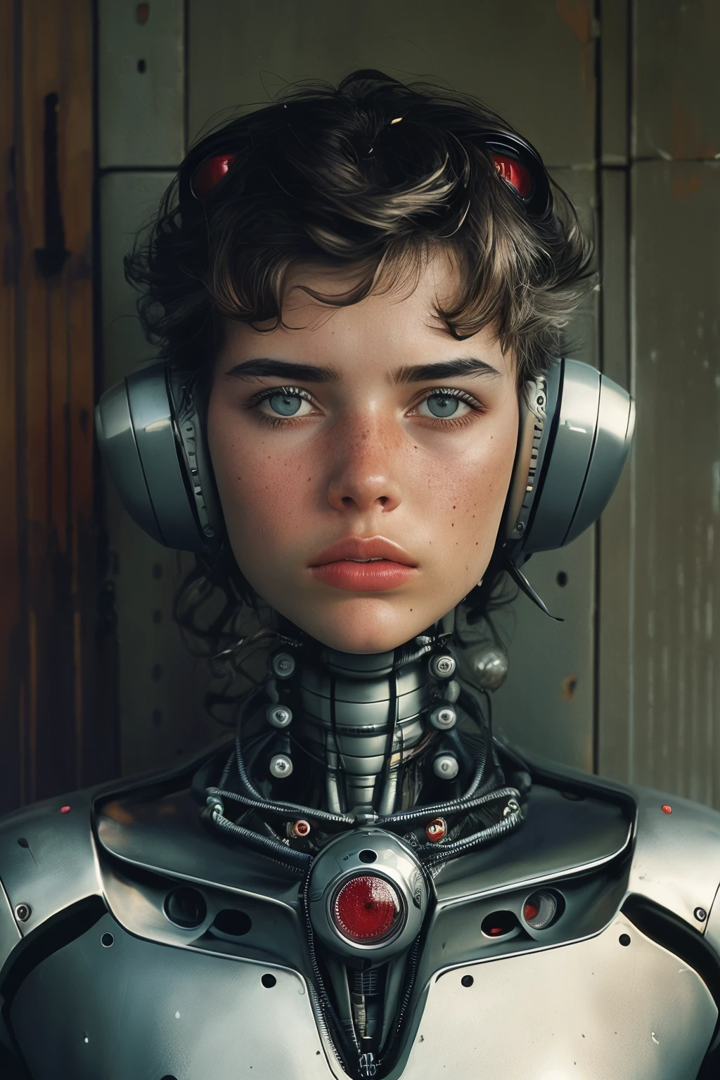 masterpiece,best quality,<lora:tbh156-:0.7>,illustration,style of Philip Lorca diCorcia, portrait of robot