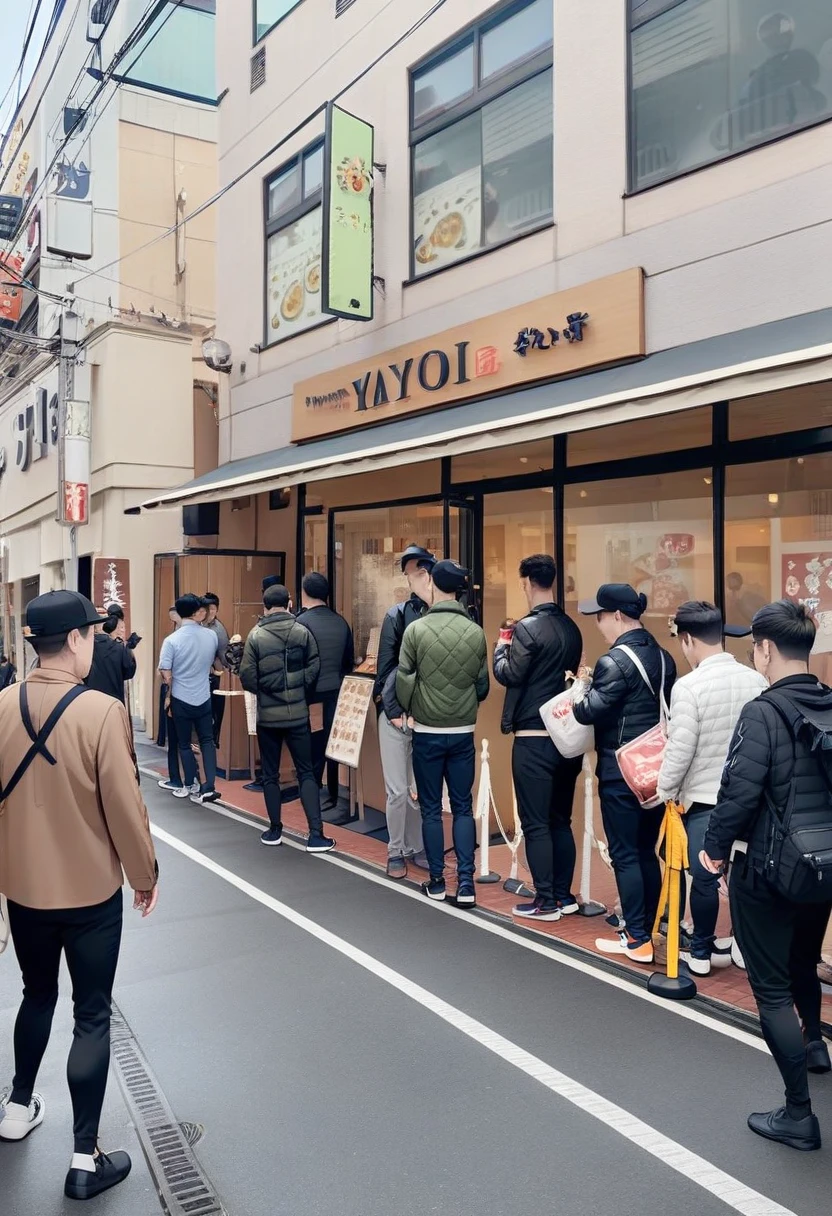masterpiece, best quality, very aesthetic, absurdres,
yayoiken, storefront, 6+boys, multiple boys, outdoors, real world location, street, scenery, sign, building, jacket, bag, shoes, hat, black hair, multiple girls, pants, day
<lora:yayoiken_takatsuki_SDXL_V1:1>