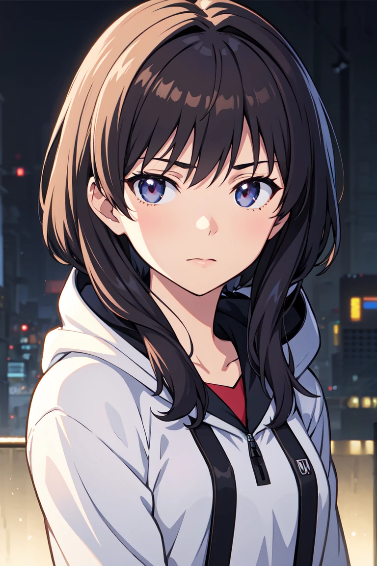 Masterpiece, highly detailed, 1girl, Hoodie, __shots__,neon genesis evangelion, miyazaki nodoka, __facialS__