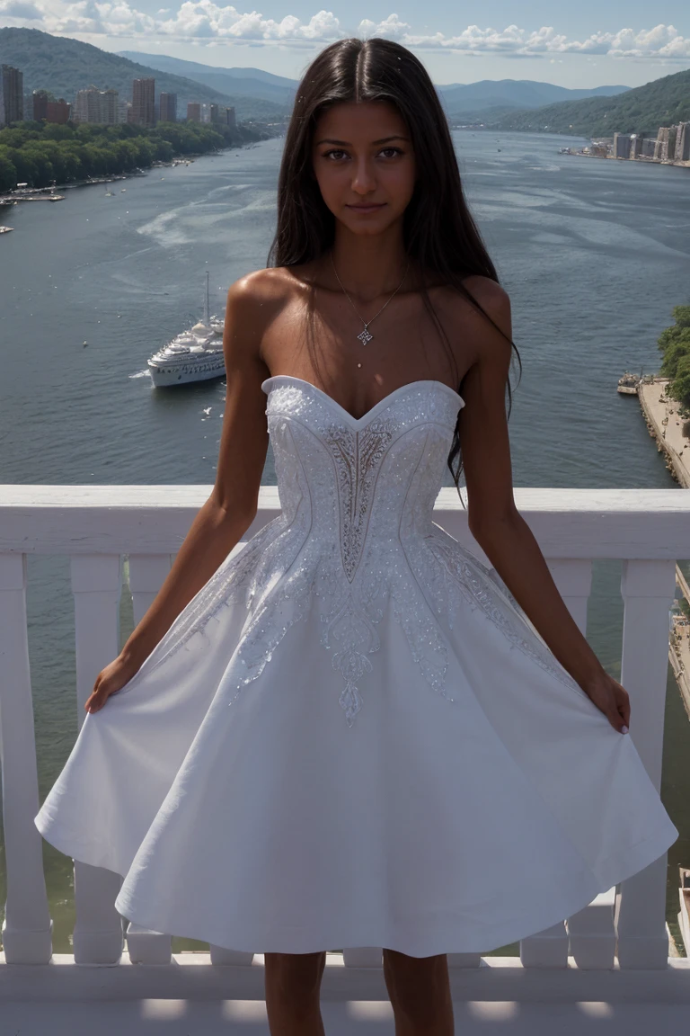 (Cinematic Shot:1.3) Tower13_Antonija  (skinny, slim, slender, narrow waist:1.3) ((Photo Focus, DOF, Aperture, insanely detailed and intricate, character, hypermaximalist, hyper realistic, super detailed, (lens flare))) (A Sweet white Summer Dress:1.3) (Standing in front of the Hudson River:1.3) (smile:1.3) <lora:exposure_control_v10:-0.2> <lora:more_details:0.3>