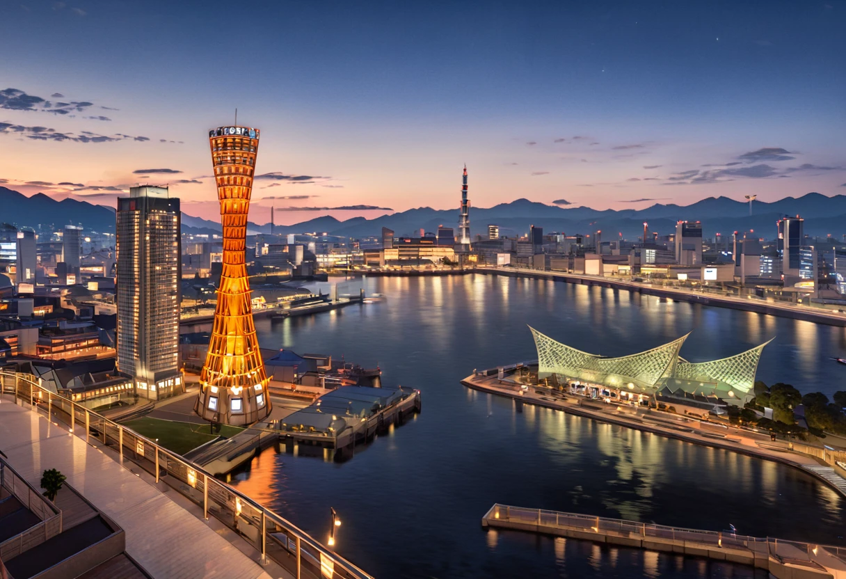 masterpiece, best quality, very aesthetic, absurdres,
porttower, kaiyomuseum, scenery, outdoors, night, building, water, real world location, cityscape, city, night sky, cloud, city lights, mountain, tower
<lora:kobe_porttower_SDXL_V1:1>