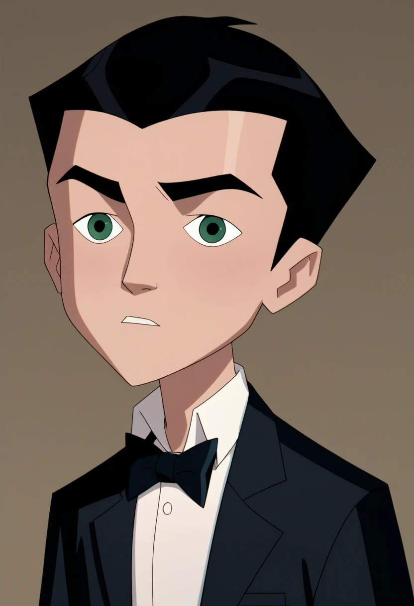 score_9, score_8_up, score_7_up, masterpiece, best quality, amazing quality, best aesthetic, ,absurdres,intricate details,dick_grayson, black hair, green eyes, 1boy, solo, shirt, bowtie, white shirt, black jacket<lora:EMS-379177-EMS:1.000000>