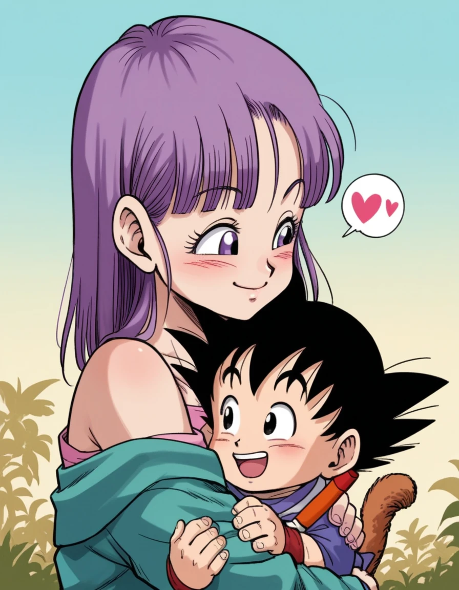 zPDXL, score_9, score_8_up, score_7_up, source_anime, BREAK
<lora:4kira_v1:1> 4kira, son goku, black hair, black eyes, bulma, purple hair, purple eyes, multiple characters, 1girl, 1boy, outdoors, happy, hugging, looking at another, cute, adorable, blush, heart, portrait,