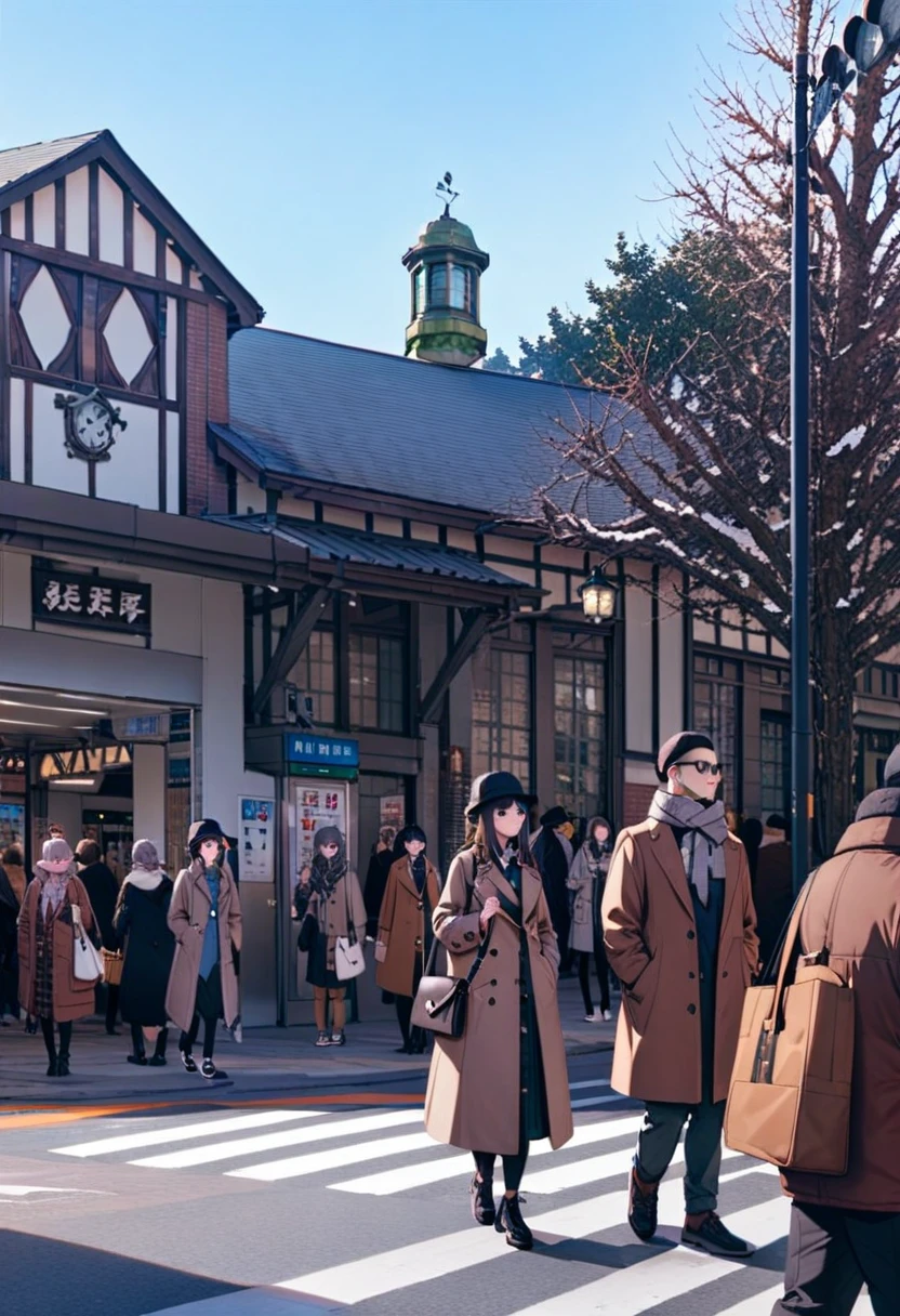 masterpiece, best quality, very aesthetic, absurdres,
harajukueki, storefront, real world location, outdoors, tree, multiple girls, street, road, bag, day, scenery, walking, 6+girls, multiple boys, 6+boys, sky, lamppost, building, scarf, crosswalk, coat, pavement, blue sky, vanishing point, winter, hat, handbag
 <lora:harajuku_eki_SDXL_V1:1>