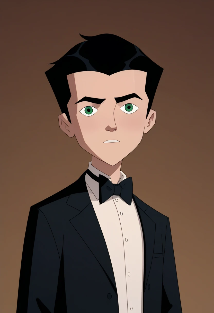 score_9, score_8_up, score_7_up, masterpiece, best quality, amazing quality, best aesthetic, ,absurdres,intricate details,dick_grayson, black hair, green eyes, 1boy, solo, shirt, bowtie, white shirt, black jacket<lora:EMS-379177-EMS:1.000000>