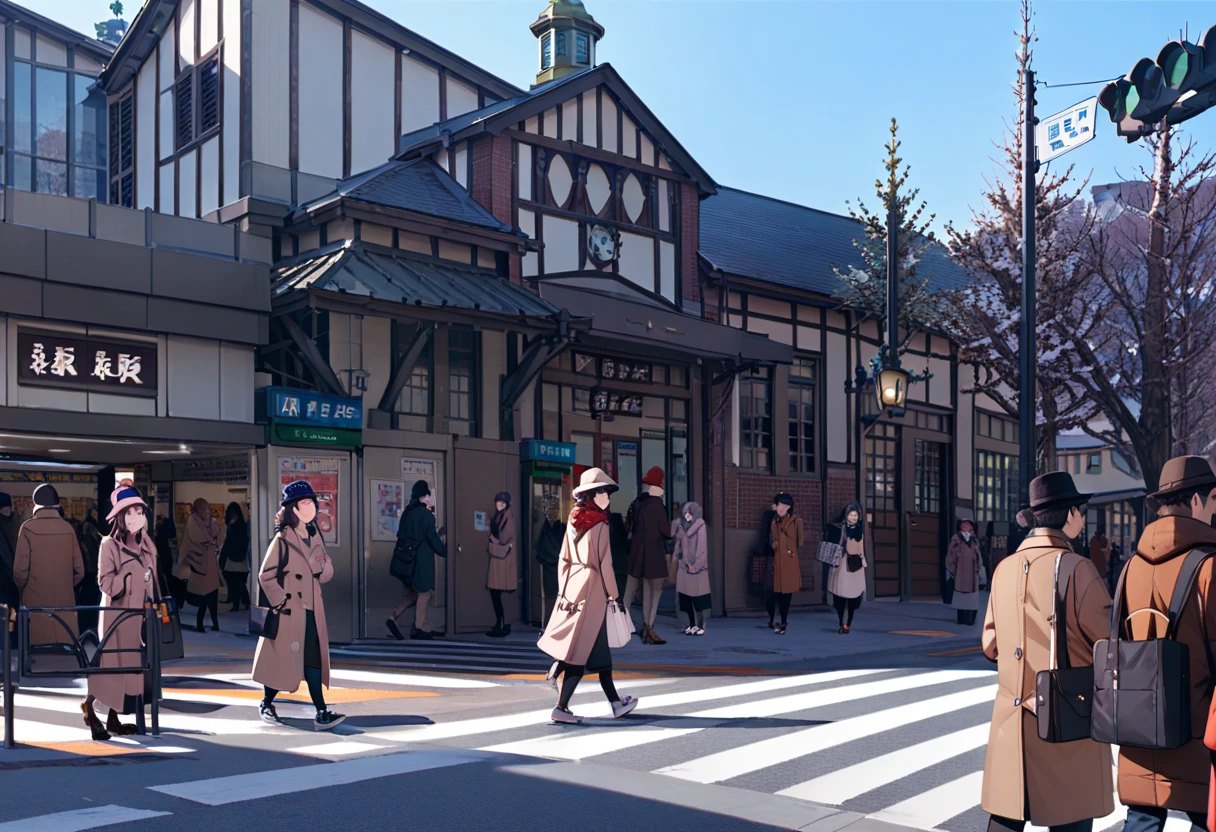 masterpiece, best quality, very aesthetic, absurdres,
harajukueki, storefront, real world location, outdoors, tree, multiple girls, street, road, bag, day, scenery, walking, 6+girls, multiple boys, 6+boys, sky, lamppost, building, scarf, crosswalk, coat, pavement, blue sky, vanishing point, winter, hat, handbag
 <lora:harajuku_eki_SDXL_V1:1>