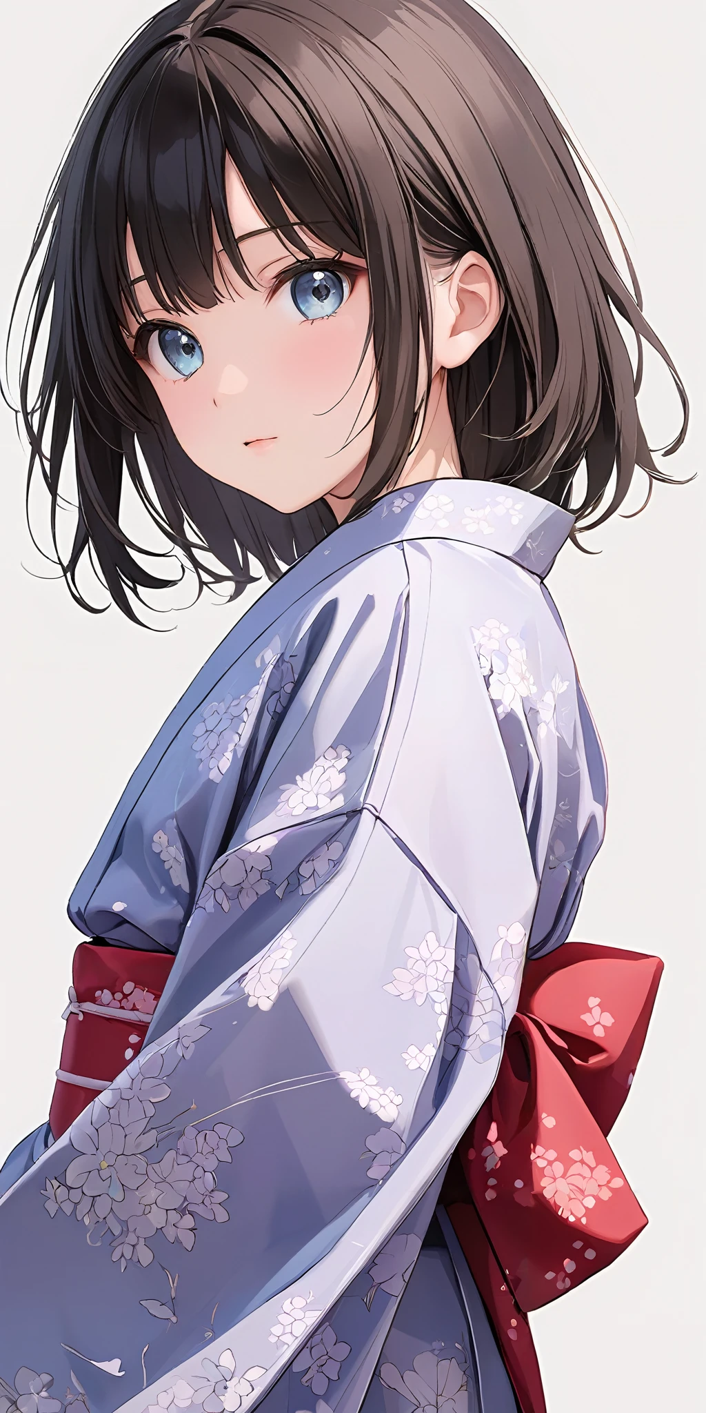 masterpiece,ultra-detailed,best quality,cute face,clean skin ,shiny hair,girl,ultra-detailed-eyes,simple background,
<lora:yukata_XL_V1.0:0.5> jyojifuku, yukata, japanese clothes