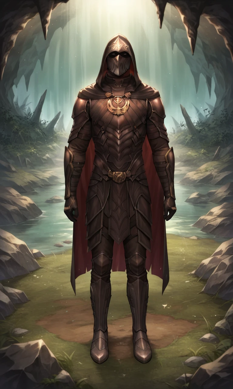 anime studio, anime artwork, anime artstyle, vibrant, score_9, score_8_up, score_7_up, source_anime, 1boy, dark hair, emblem on chest, (full pitch black armor:1.2), (black full gloves:1.2), (fully clothed:1.2), cloak, cape, masked face, hood, cave, secret hideout, lit by torches, glavakolhoza_nightingale,
<lora:glavakolhoza_nightingale:0.65>,