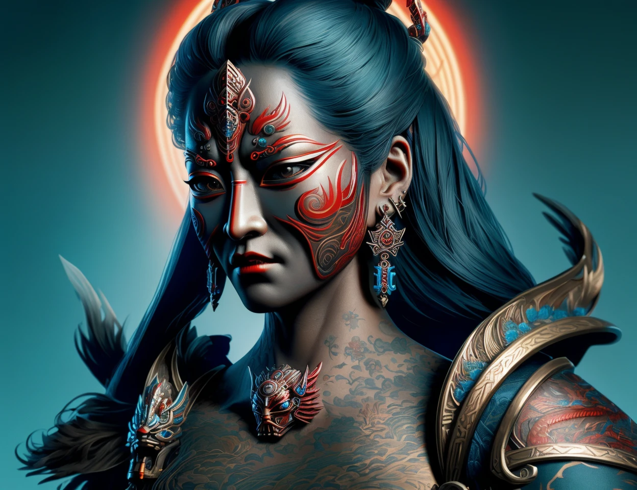 masterpiece illustration, detailed, hires, octane rendering,DonMH4ny4 female alatreon, sith warrior, earring <lora:DonMH4ny4:1>