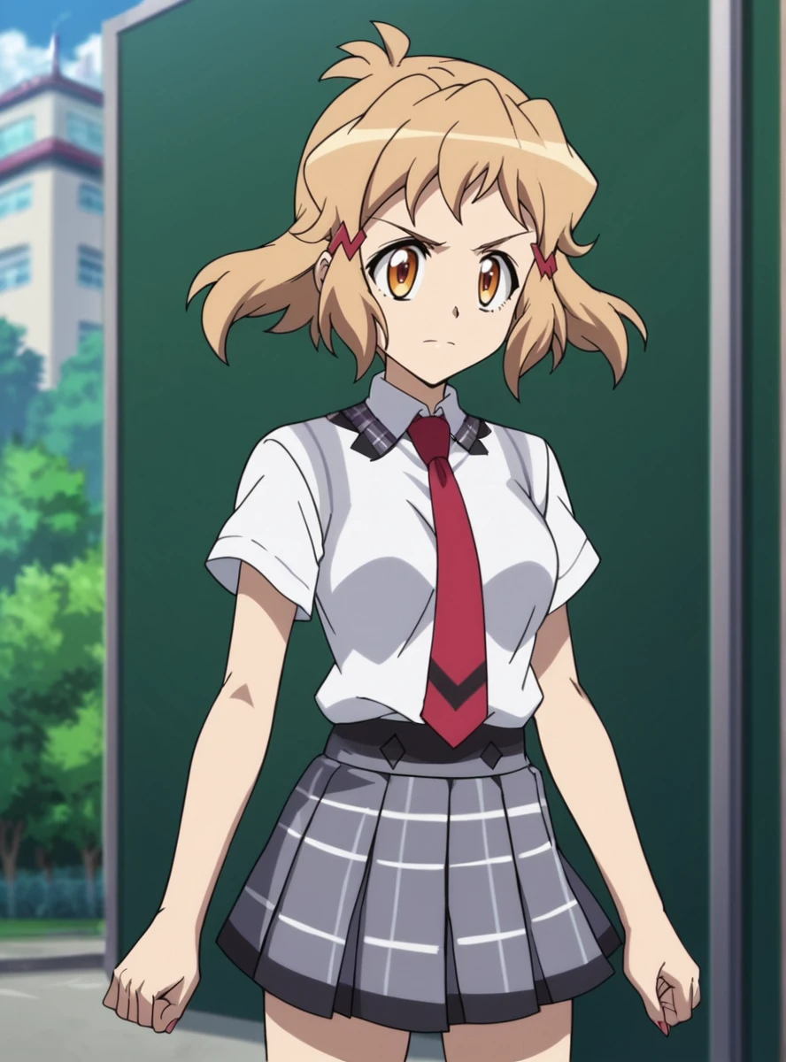 score_9, score_8_up, score_7_up, score_6_up, score_5_up, score_4_up, BREAK source_anime, masterpiece , anime screencap, anime_lineart anime coloring, solo <lora:TachibanaHibiki-000004:0.8>tachibana hibiki (symphogear), school uniform, white shirt, red necktie, pleated skirt, pendant,