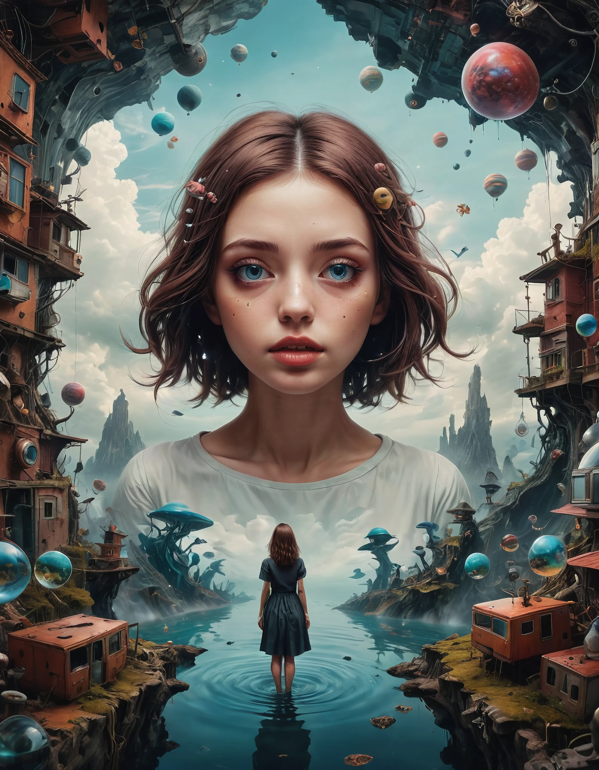 surreal girl in a surreal world