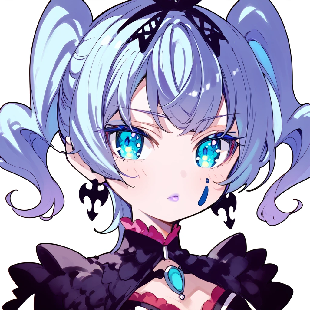 (score_9:0.9),score_8_up,score_7_up,anime style,rating_safe,(zPDXL),<lora:XB2 Vale ponyXL v2:0.76>,Vale, black princess dress, 1girl, solo, portrait, looking at viewer, white background, sketch, chibi