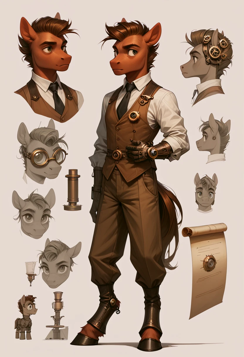 score_9, score_8_up, score_7_up,
a (steampunk mechanical pony) reference sheet,scroll, animal focus,mammal,anthro,
english text,sketch,
 <lora:Steampunk_Pony:1>