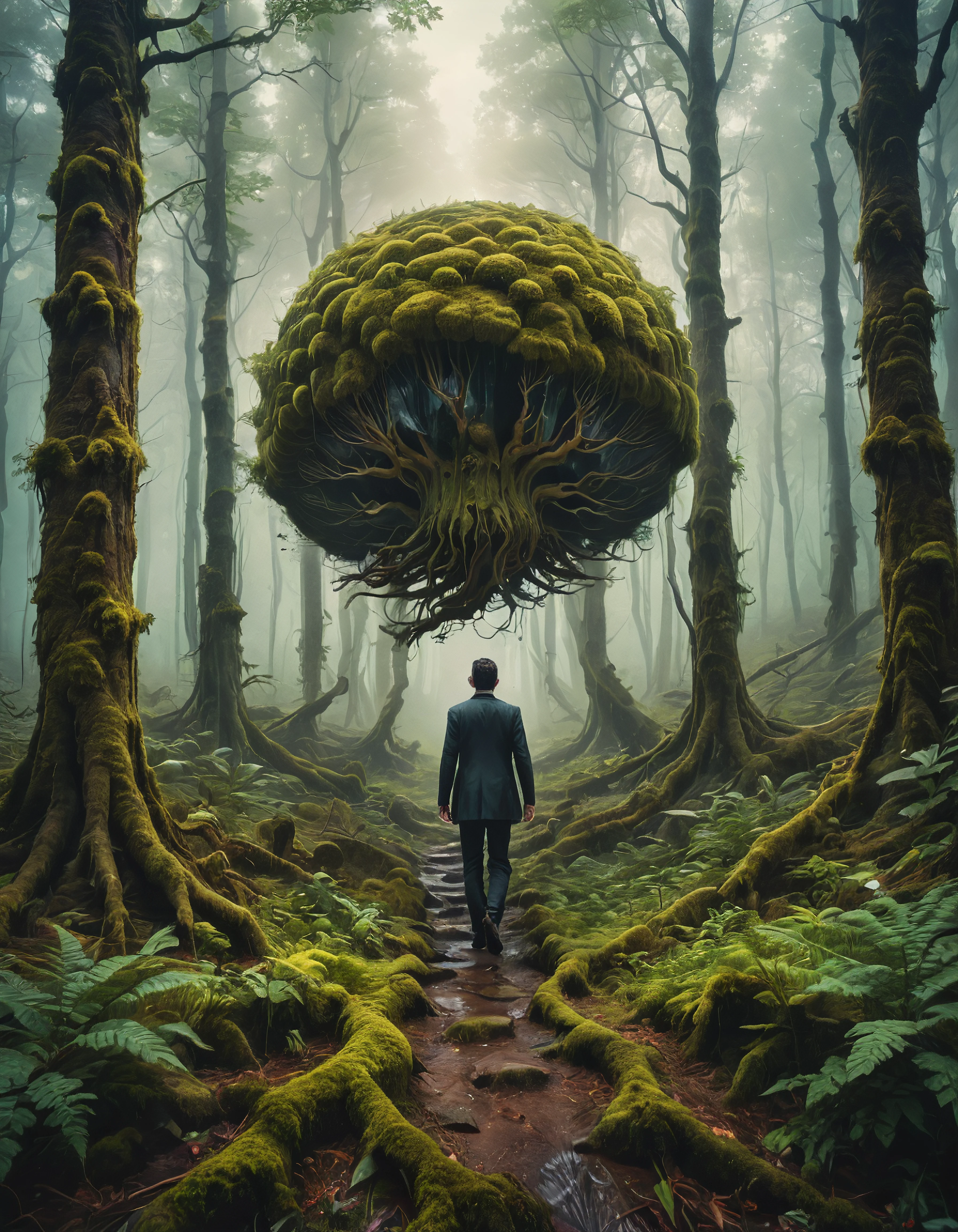 surreal walk in the forest